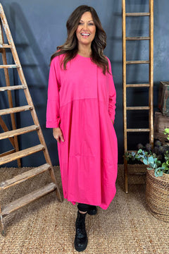 Nyala Cotton Dress Fuchsia