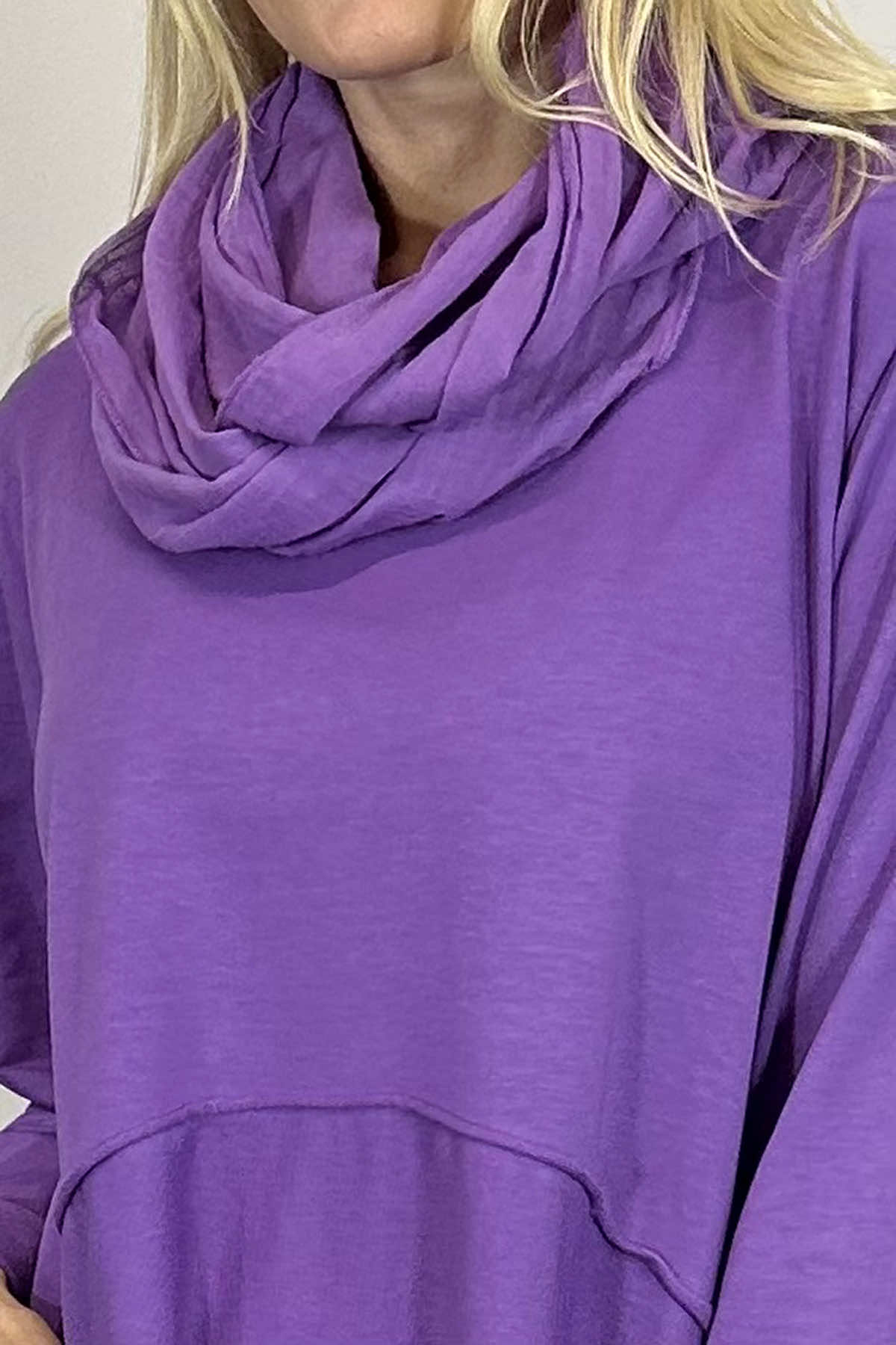 Rizo Snood Cotton Dress Purple