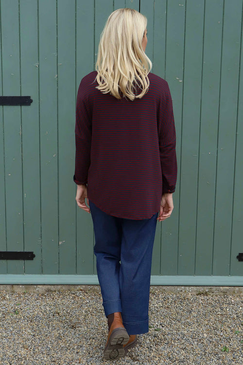 Frances Stripe Sweat Top Charcoal - Image 4