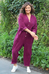 Paulton Needlecord Boilersuit Burgundy