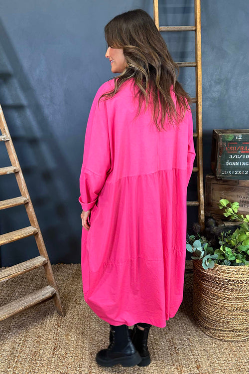 Nyala Cotton Dress Fuchsia - Image 4