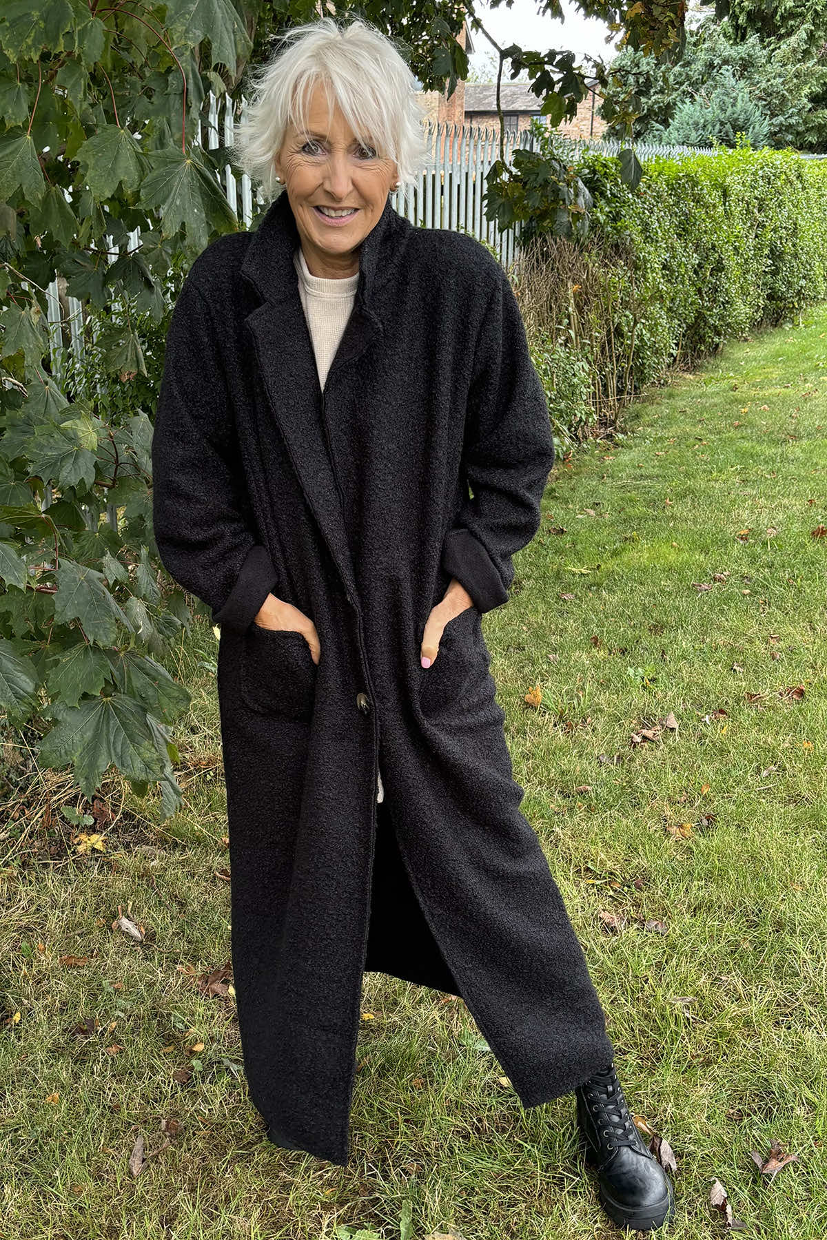 Lexie Boucle Coat Black