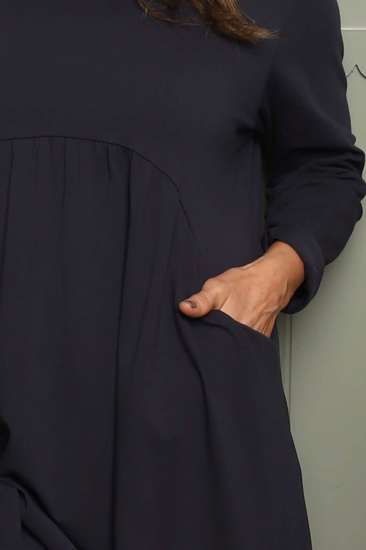 Joanna Cotton Dress Navy