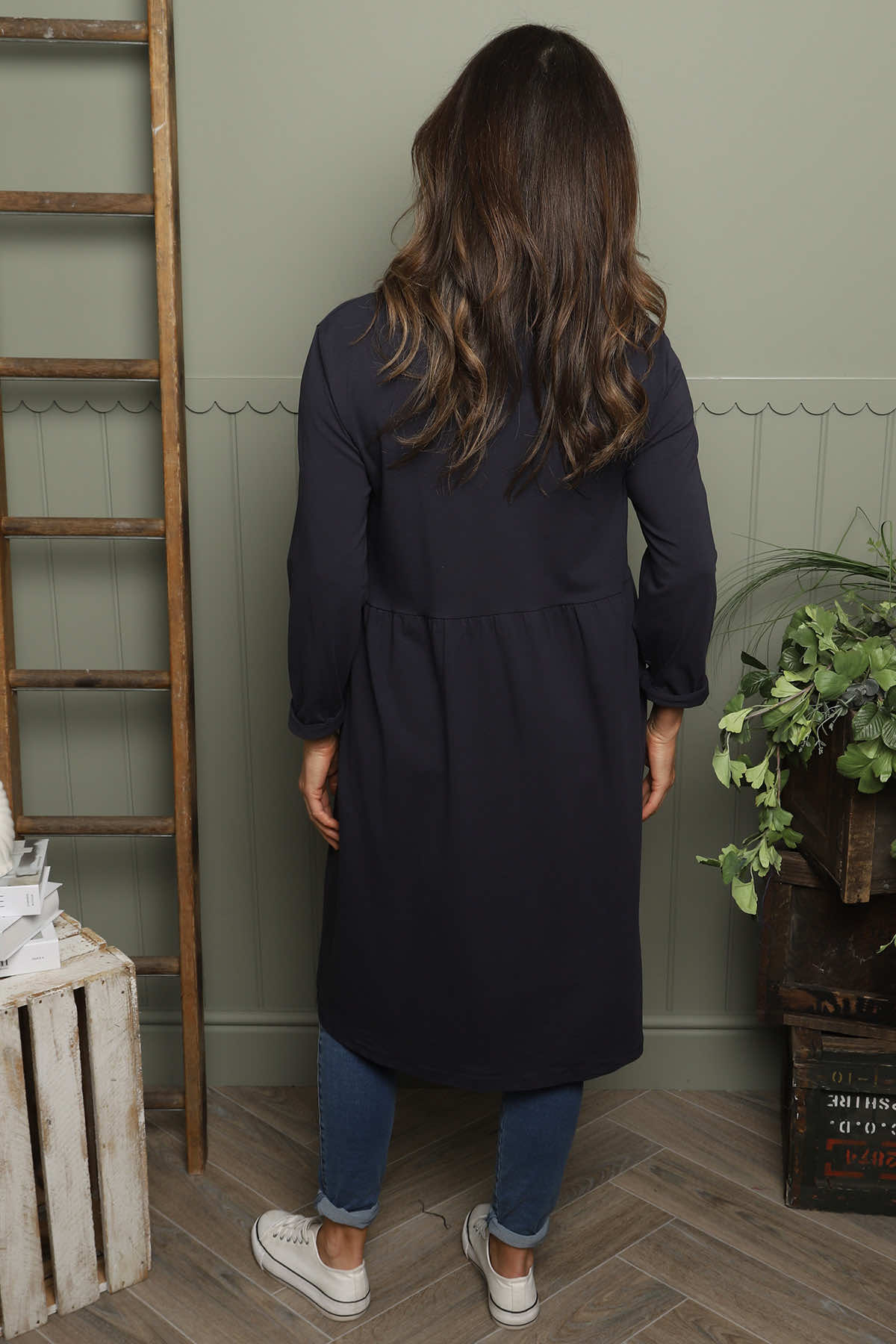 Joanna Cotton Dress Navy