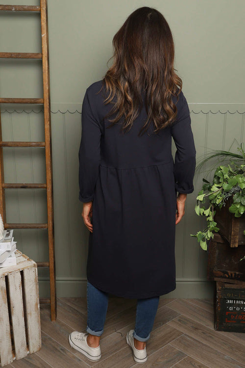 Joanna Cotton Dress Navy - Image 4