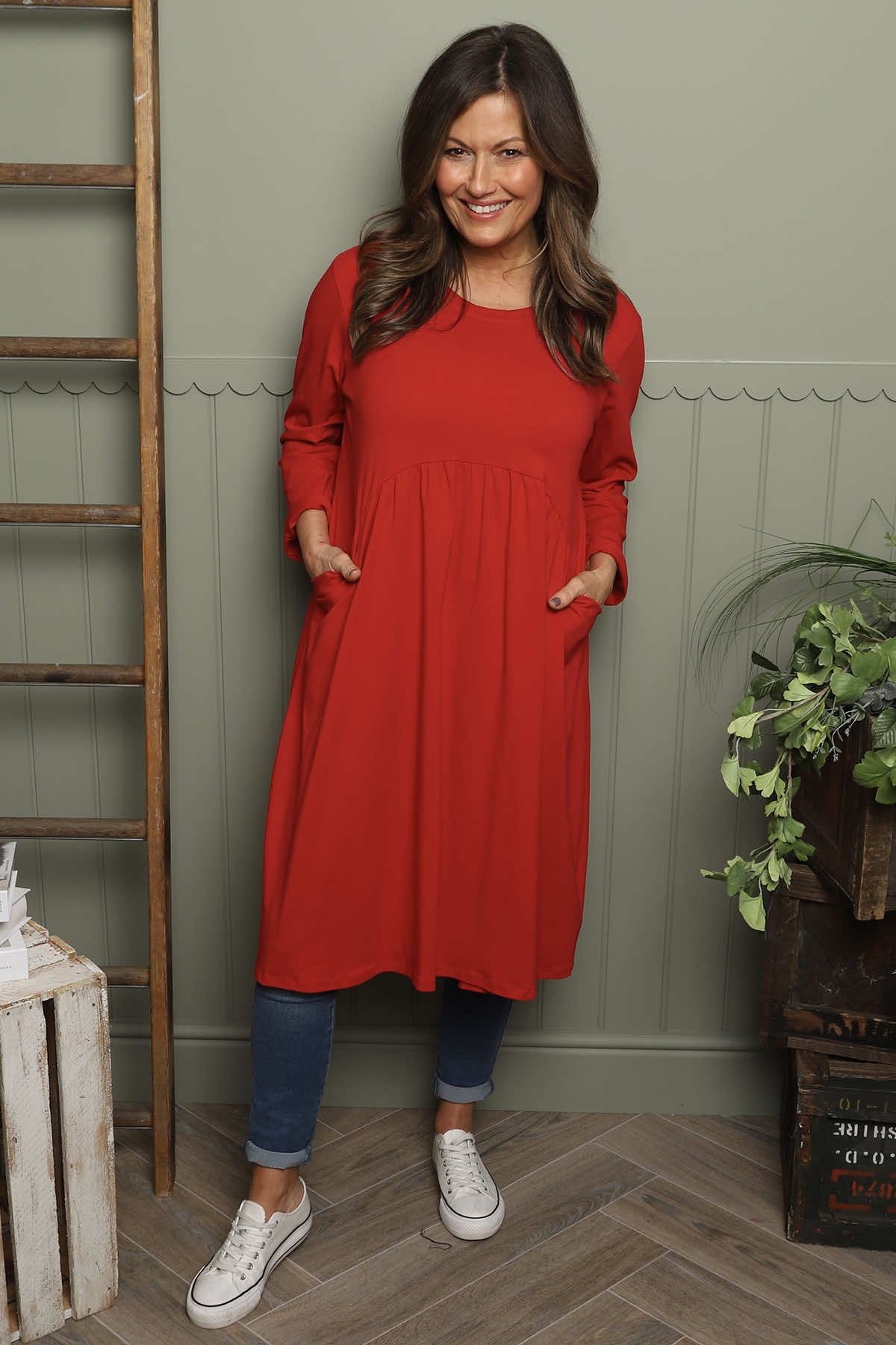 Joanna Cotton Dress Red