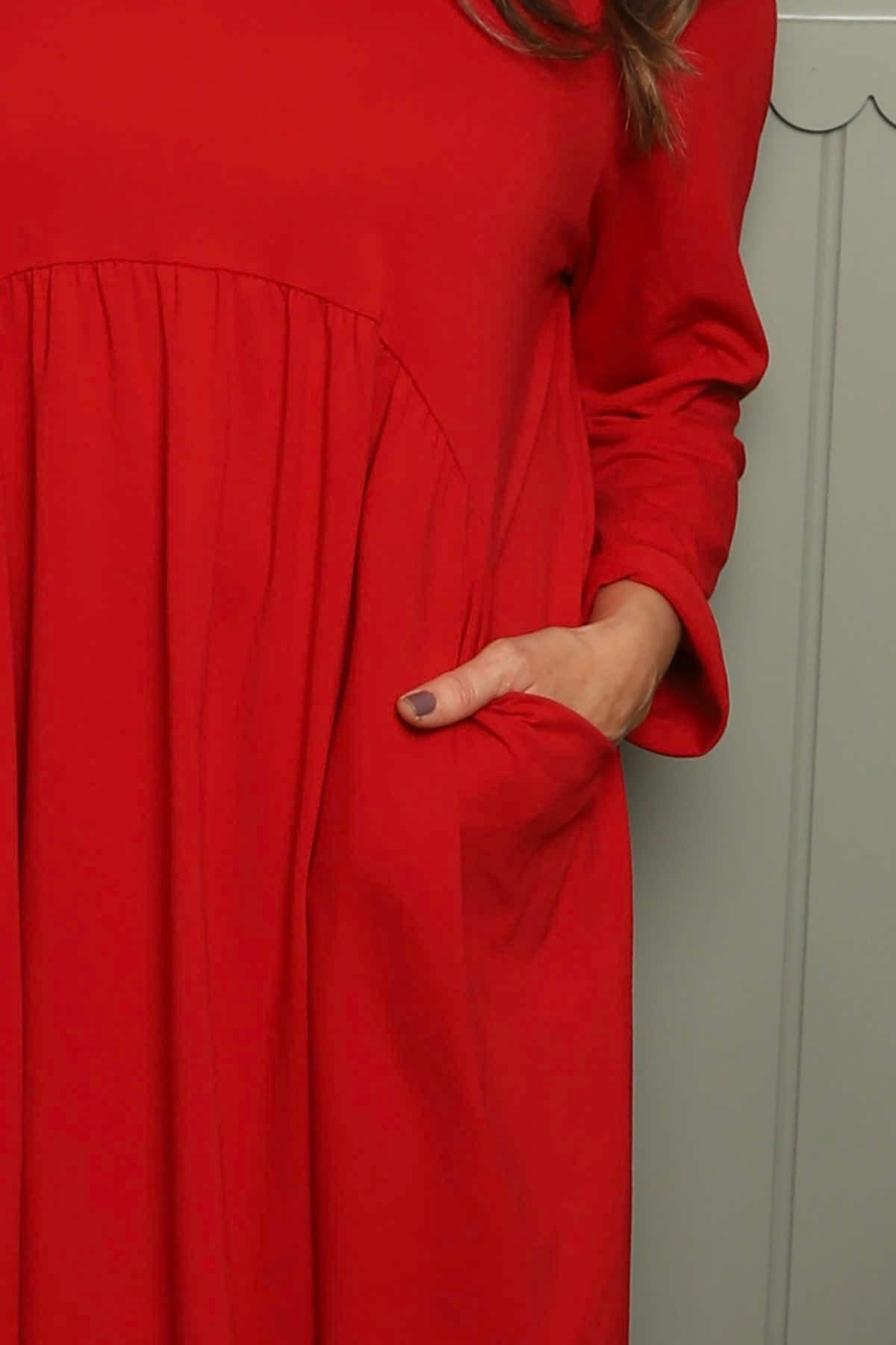 Joanna Cotton Dress Red