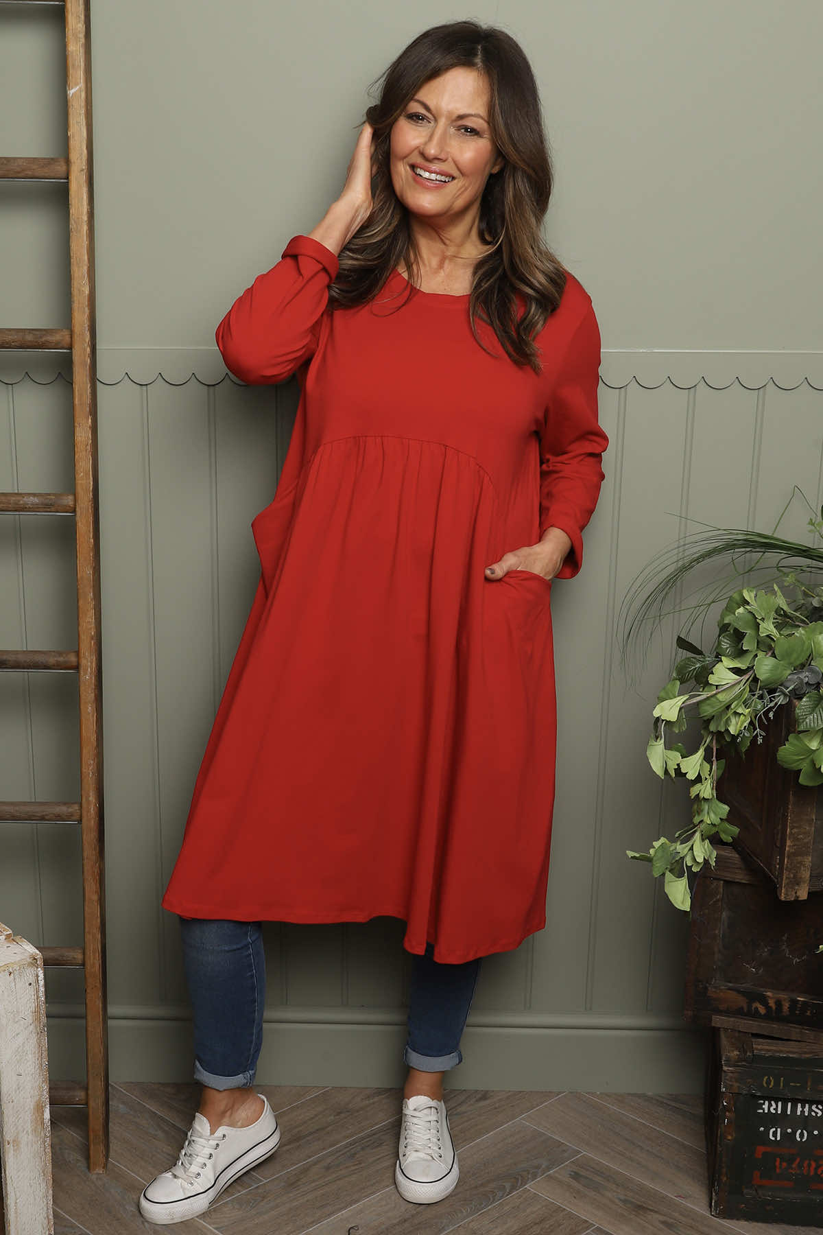 Joanna Cotton Dress Red