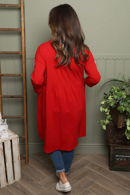 Joanna Cotton Dress Red - Image 4