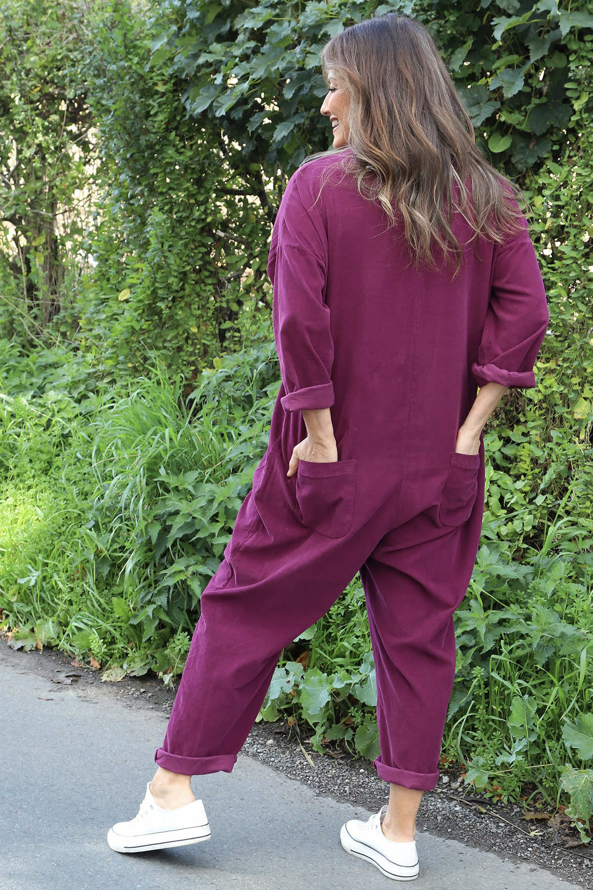 Paulton Needlecord Boilersuit Burgundy
