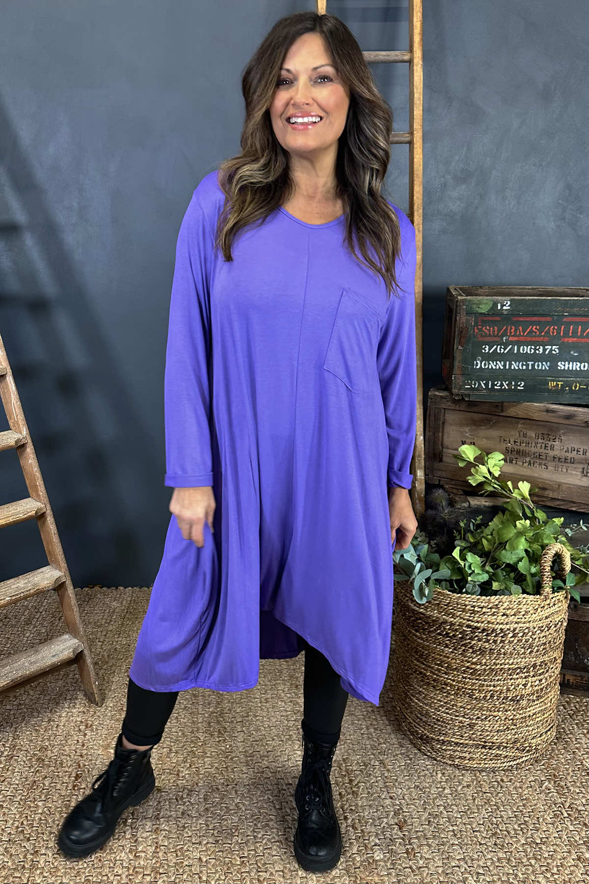 Beryl Pocket Tunic Purple