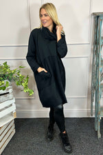 Rizo Snood Cotton Dress Black Black - Rizo Snood Cotton Dress Black