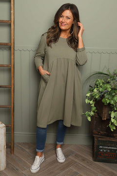 Joanna Cotton Dress Khaki