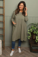 Joanna Cotton Dress Khaki Khaki - Joanna Cotton Dress Khaki