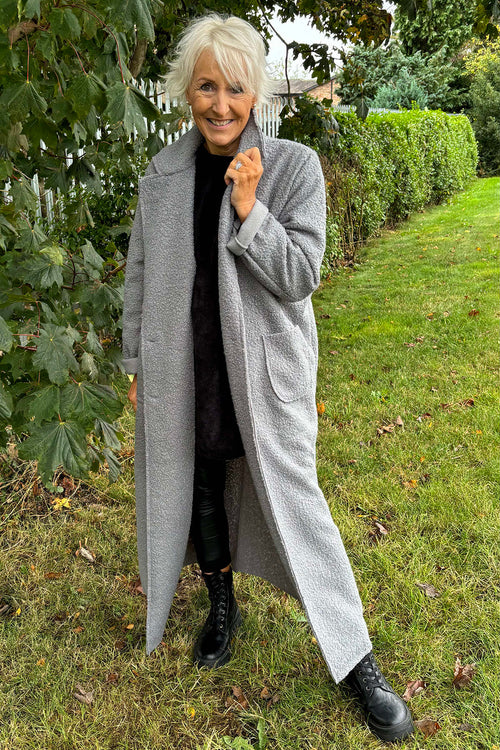 Lexie Boucle Coat Grey - Image 1