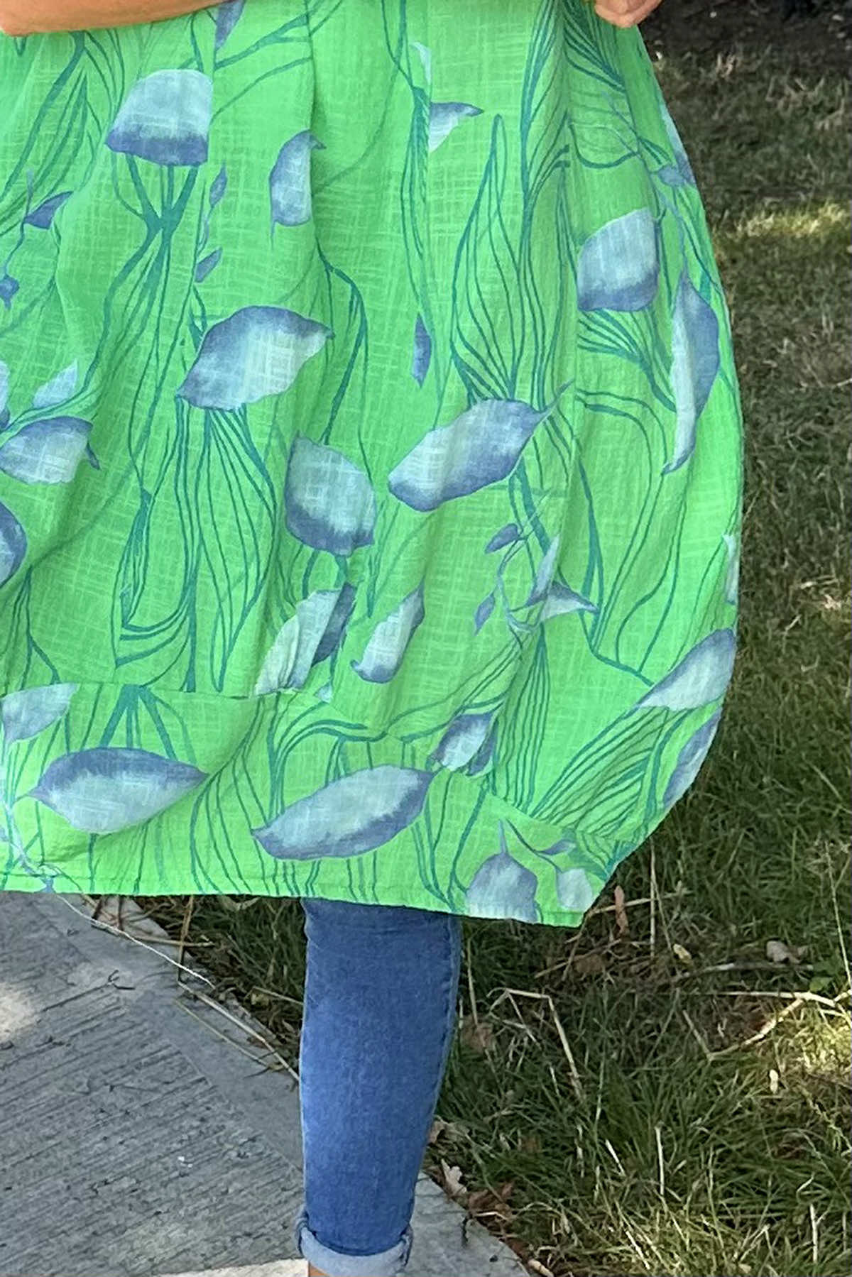 Carrie Sleeveless Print Cotton Dress Green