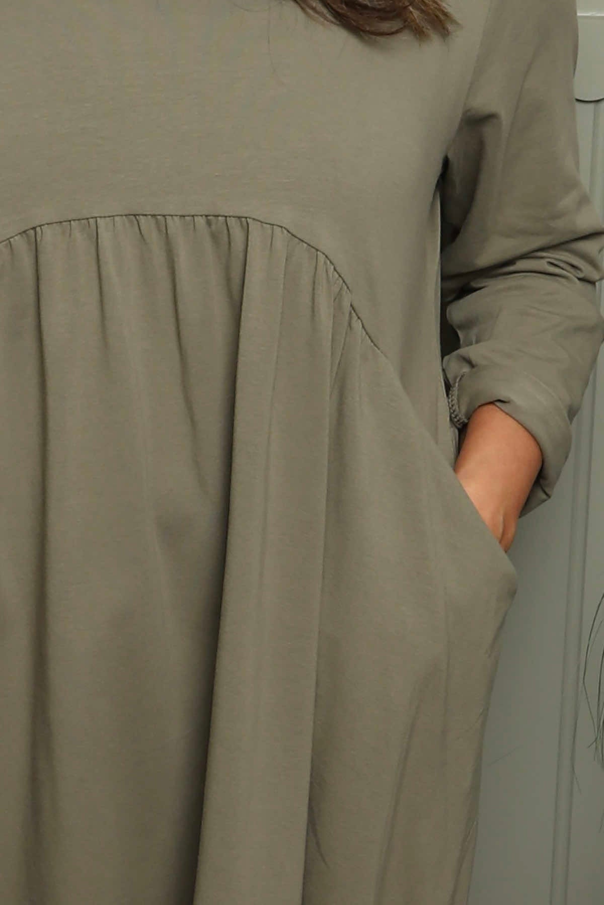 Joanna Cotton Dress Khaki