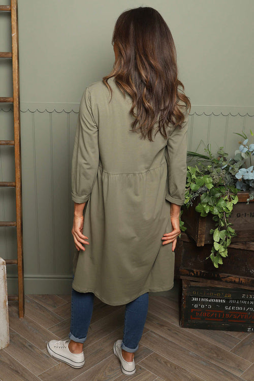 Joanna Cotton Dress Khaki - Image 4
