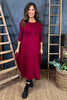 Boswin Seam Dress Wine