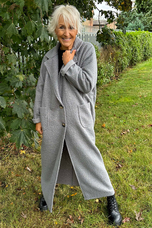 Lexie Boucle Coat Grey - Image 2