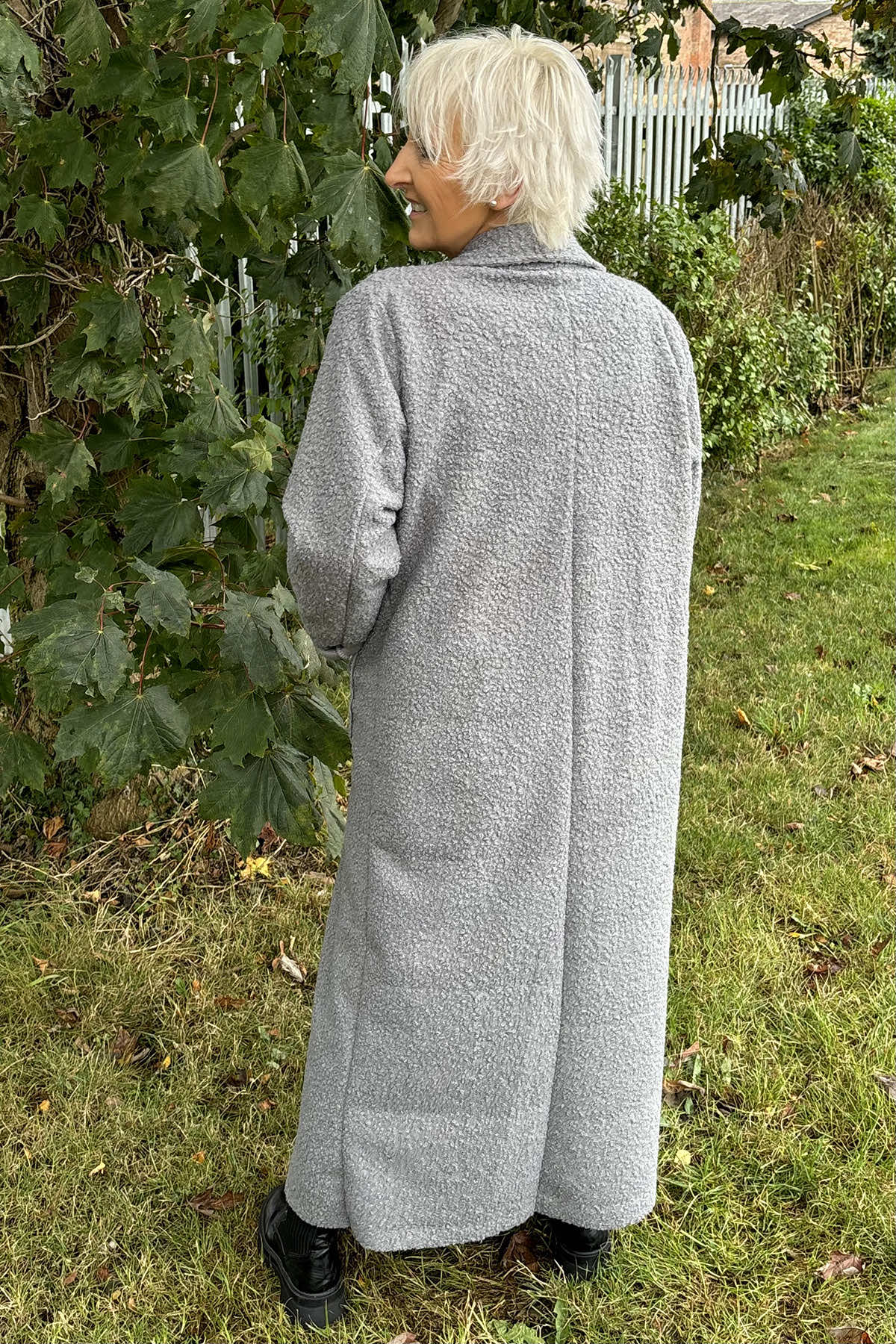 Lexie Boucle Coat Grey