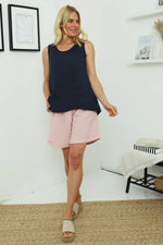 Sydney Linen Shorts Pink Pink - Sydney Linen Shorts Pink