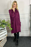 Rizo Snood Cotton Dress Burgundy