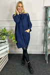 Rizo Snood Cotton Dress Navy