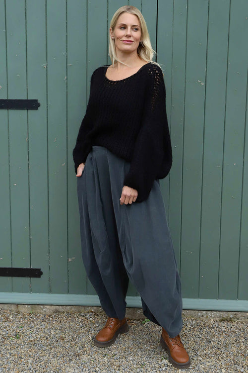 Babette Needlecord Trousers Charcoal - Image 2