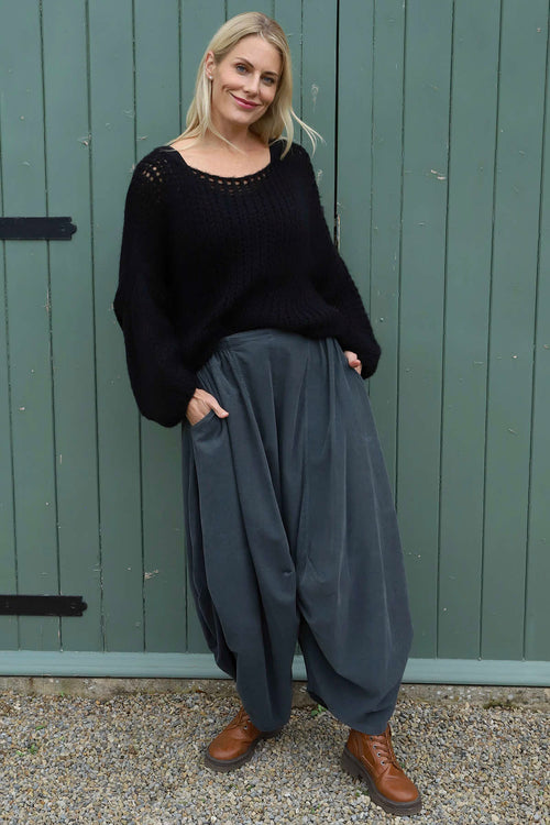 Babette Needlecord Trousers Charcoal - Image 3