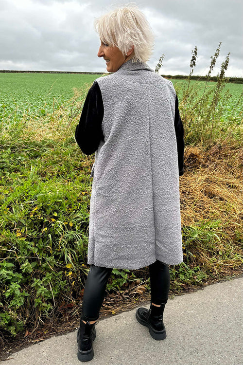 Nori Boucle Gilet Grey - Image 4