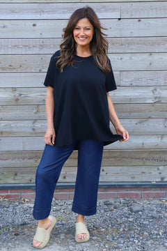 Steffani Cotton Top Black