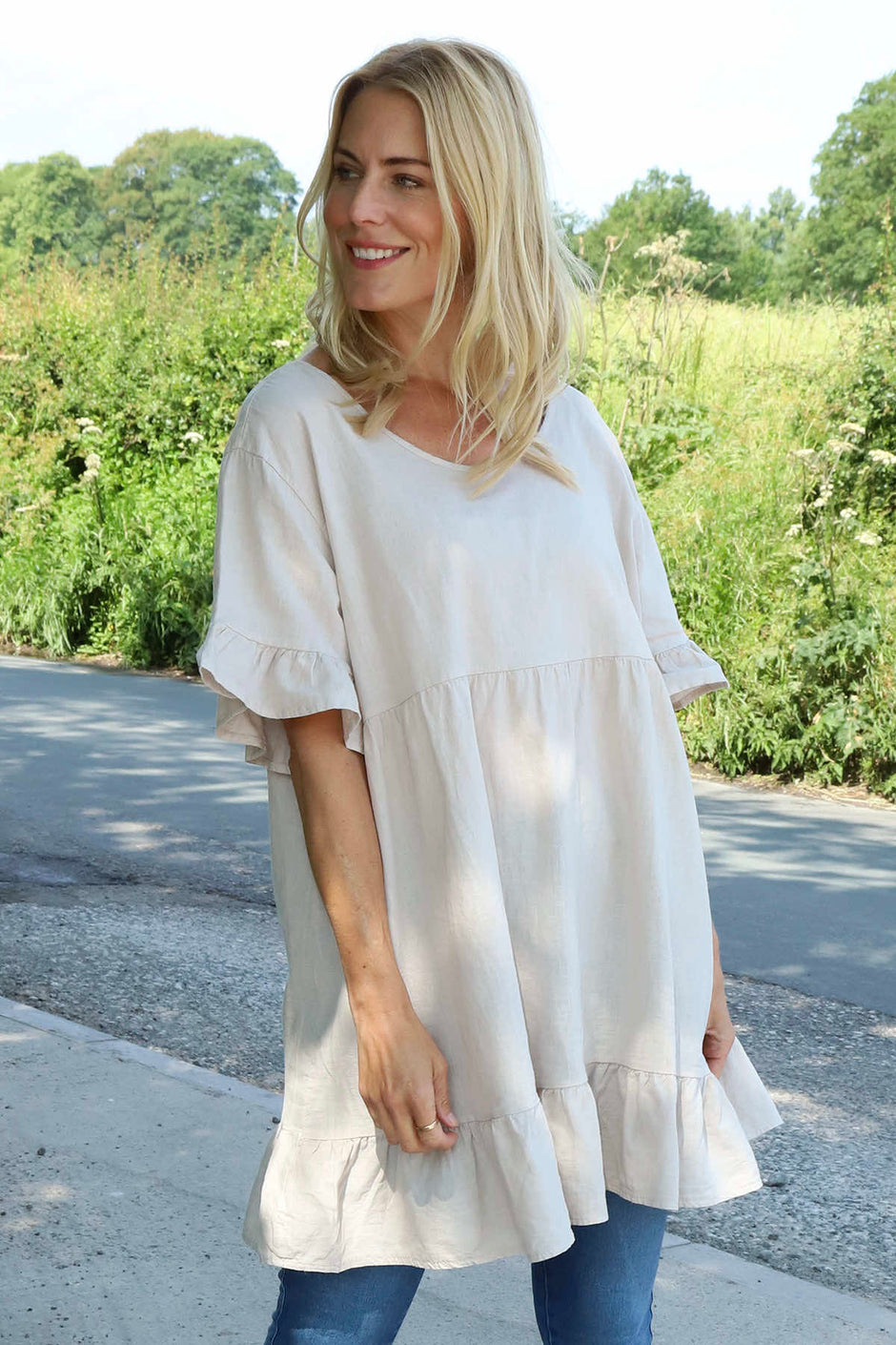 Pamber Linen Tunic Stone