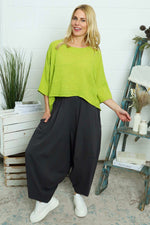 Janine Cotton Harem Trousers Charcoal Charcoal - Janine Cotton Harem Trousers Charcoal