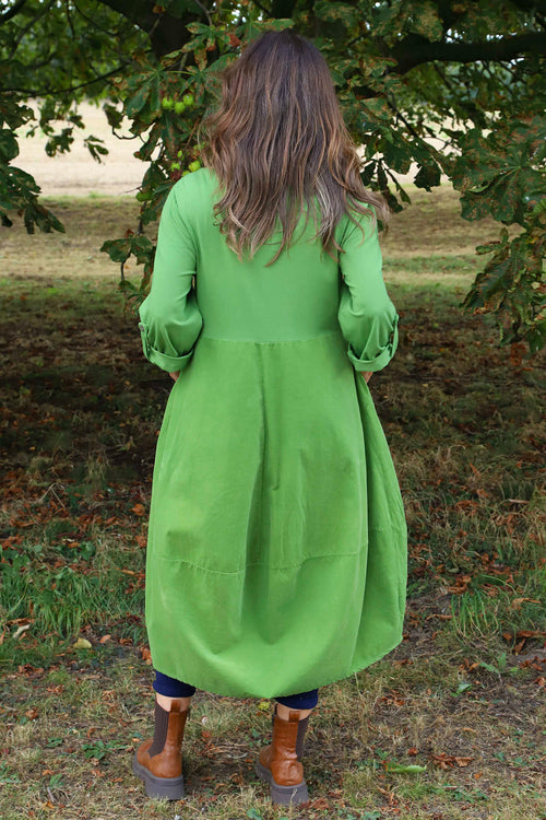 Vanessa Needlecord Dress Green - Image 4