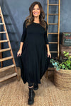 Boswin Seam Dress Black