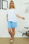 Sydney Linen Shorts Powder Blue