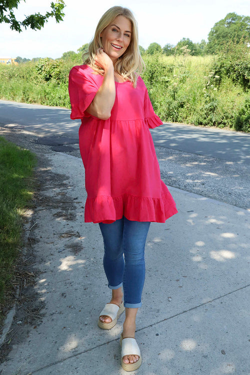Pamber Linen Tunic Hot Pink - Image 3