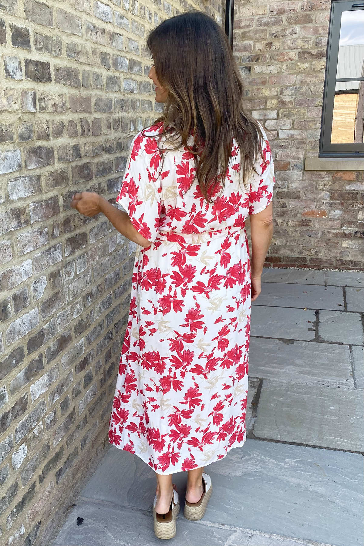 Vivien Floral Print Dress Red