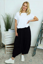 Janine Cotton Harem Trousers Black Black - Janine Cotton Harem Trousers Black