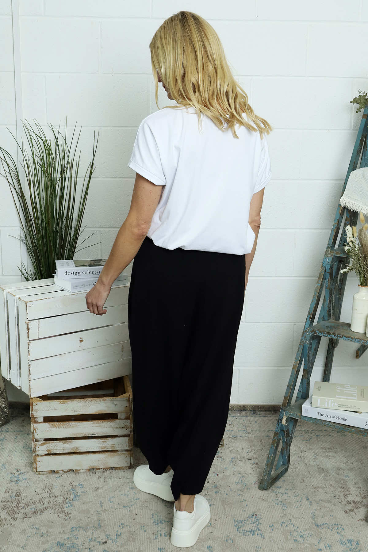 Janine Cotton Harem Trousers Black