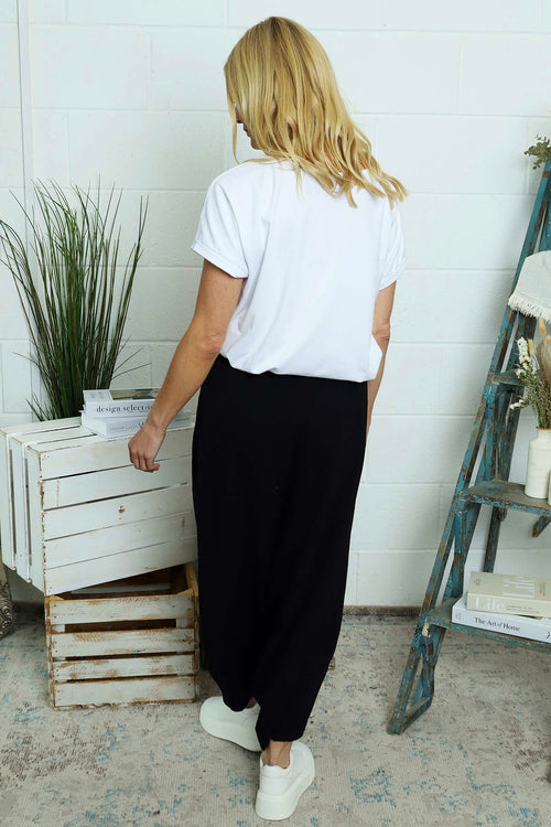 Janine Cotton Harem Trousers Black - Image 4