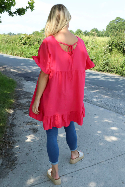 Pamber Linen Tunic Hot Pink - Image 2