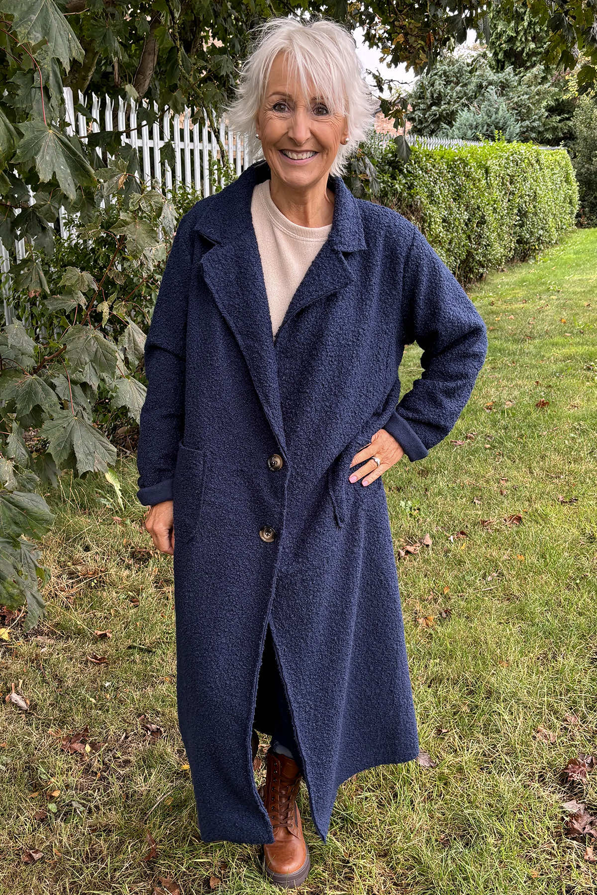 Lexie Boucle Coat Navy