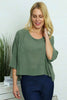 Maya Linen Top Khaki