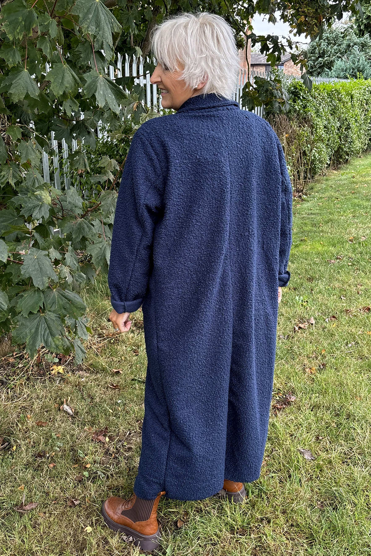 Lexie Boucle Coat Navy