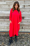 Alina Cotton Dress Red