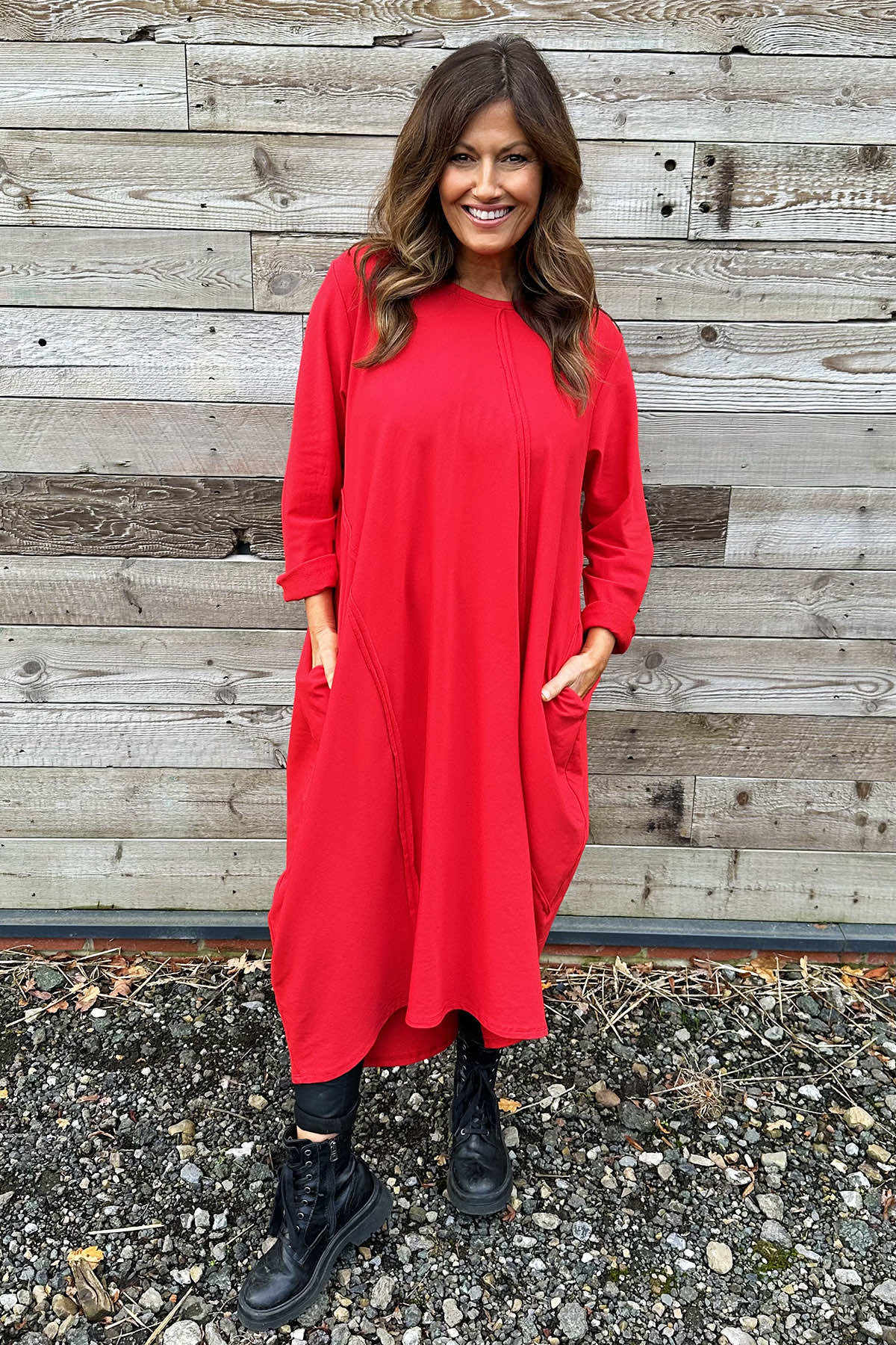 Alina Cotton Dress Red