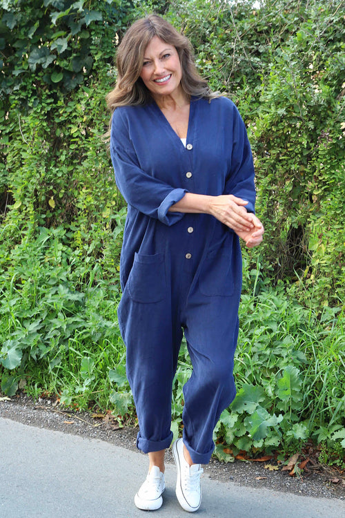 Paulton Needlecord Boilersuit Navy - Image 2