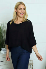Maya Linen Top Black Black - Maya Linen Top Black